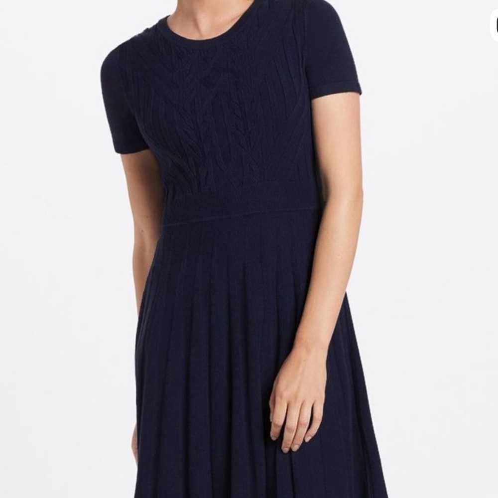 NWT Draper James Navy Nassau Blue A Line Sweater Dress